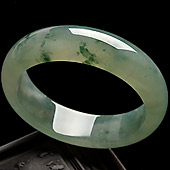 冰种飘花缅甸翡翠A货手镯（58mm）