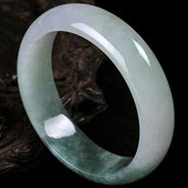 糯冰种飘花缅甸翡翠A货手镯（55.4mm）