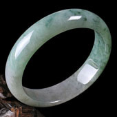糯冰种飘花缅甸翡翠A货手镯（55.3mm）