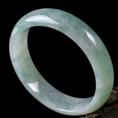糯冰种飘花缅甸翡翠A货手镯（58.3mm）