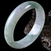 糯冰种飘花缅甸翡翠A货手镯（57.6mm）