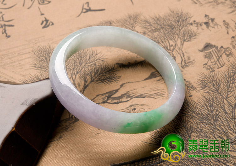 糯冰种春带彩缅甸翡翠A货手镯（57.6mm）