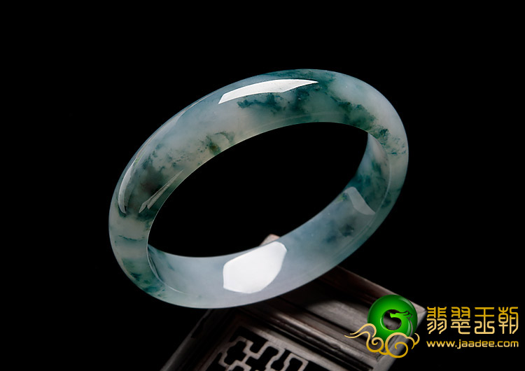 冰种飘花缅甸翡翠A货手镯（53.8mm）