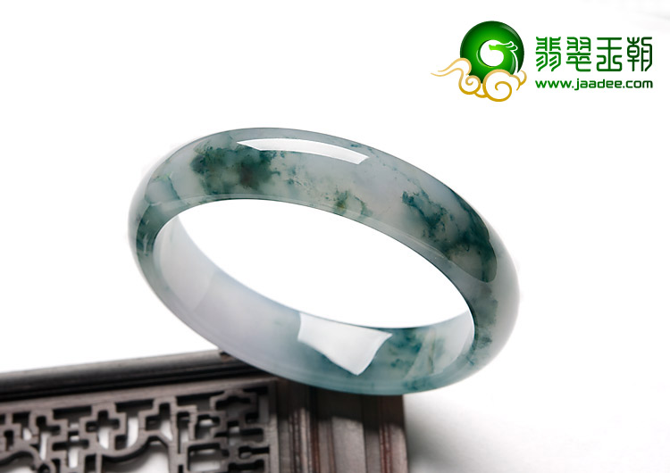 冰种飘花缅甸翡翠A货手镯（53.8mm）