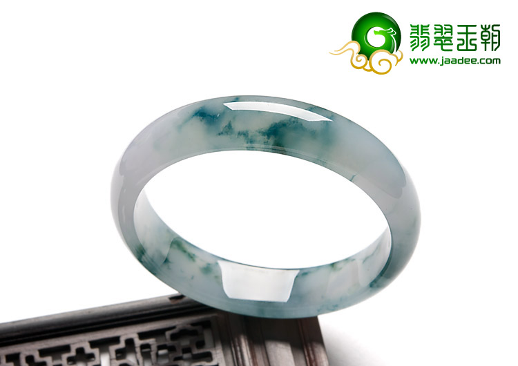 冰种飘花缅甸翡翠A货手镯（53.8mm）