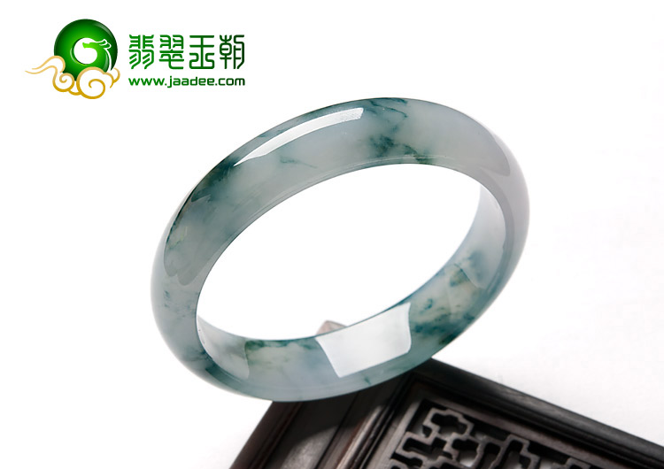 冰种飘花缅甸翡翠A货手镯（53.8mm）