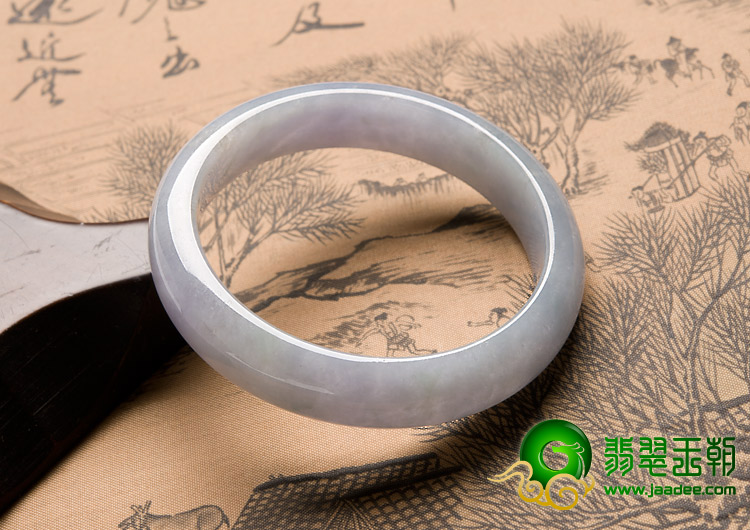 糯冰种紫罗兰缅甸翡翠A货手镯（55.9mm）
