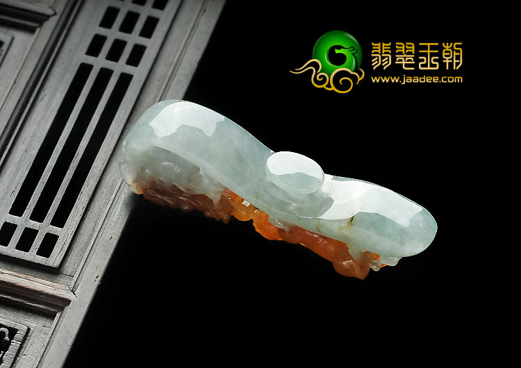糯冰种黄翡缅甸翡翠A货龙钩挂件