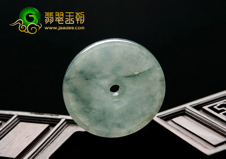 糯冰种飘花缅甸翡翠A货平安扣挂件