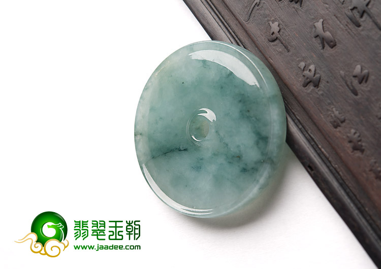 糯冰种飘花缅甸翡翠A货平安扣挂件