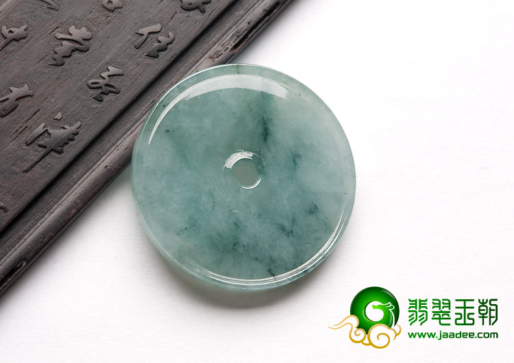 糯冰种飘花缅甸翡翠A货平安扣挂件
