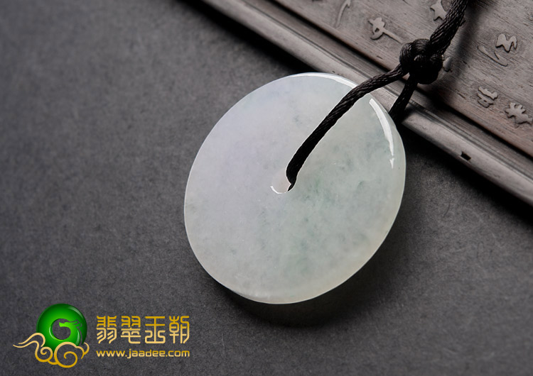 糯冰种淡晴水缅甸翡翠A货平安扣挂件