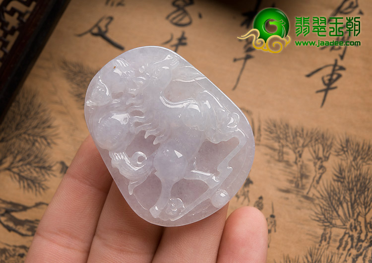 冰种晴水缅甸翡翠A货马上封侯挂件