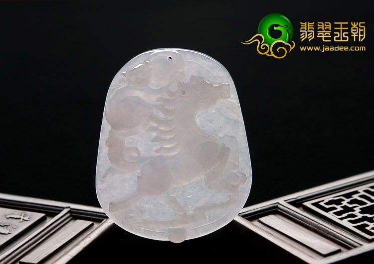 冰种晴水缅甸翡翠A货马上封侯挂件