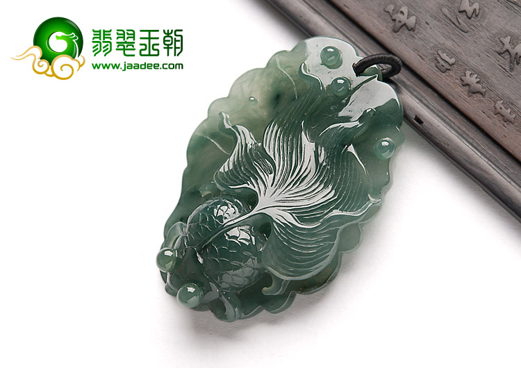 冰种蓝晴水缅甸翡翠A货年年有余挂件