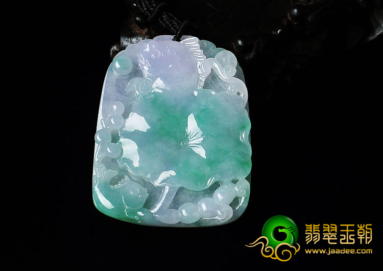 糯冰种春带彩缅甸翡翠A货年年有余挂件