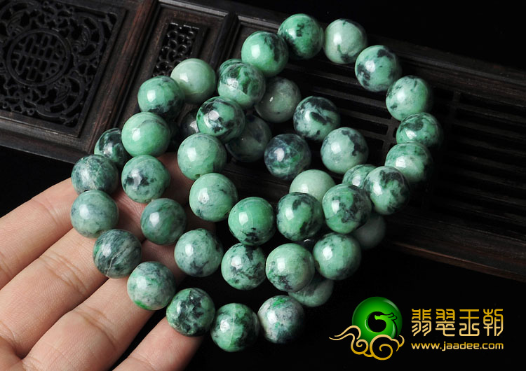 细糯种癣加绿缅甸翡翠A货手链（单价）
