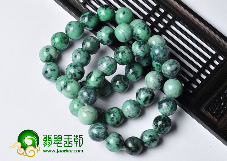 细糯种癣加绿缅甸翡翠A货手链（单价）