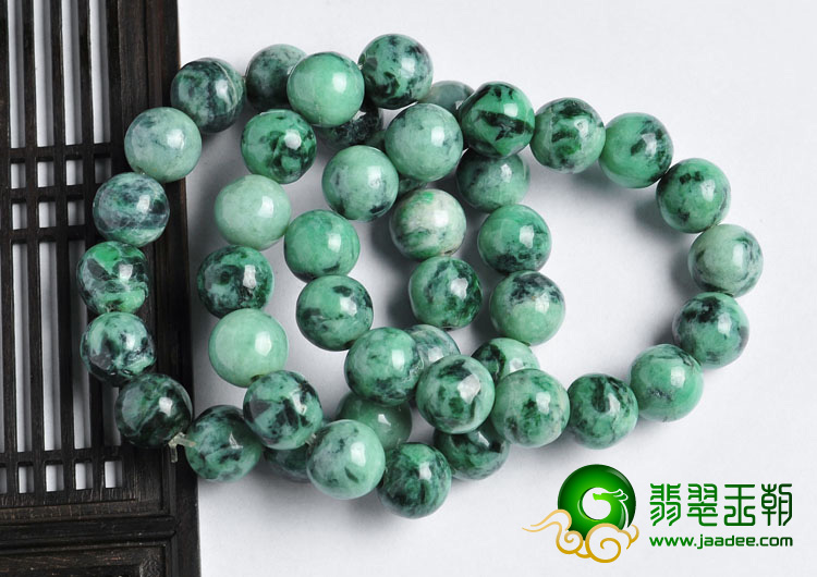 细糯种癣加绿缅甸翡翠A货手链（单价）