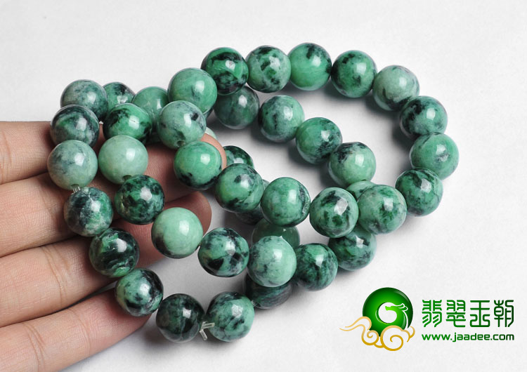细糯种癣加绿缅甸翡翠A货手链（单价）