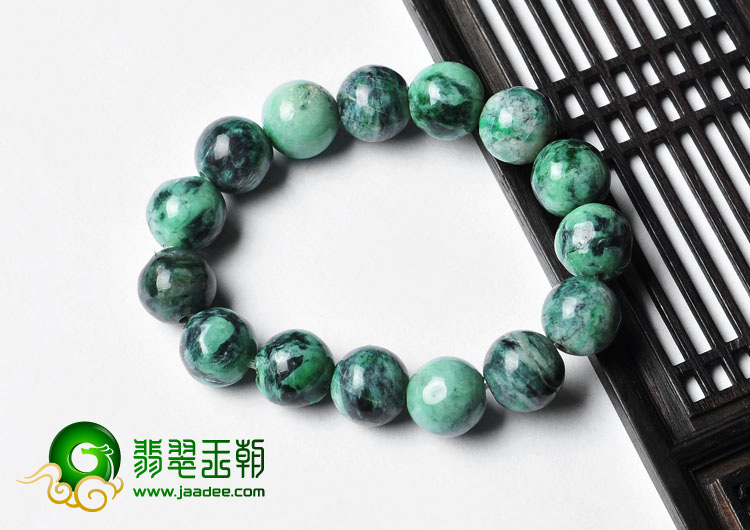 细糯种癣加绿缅甸翡翠A货手链（单价）