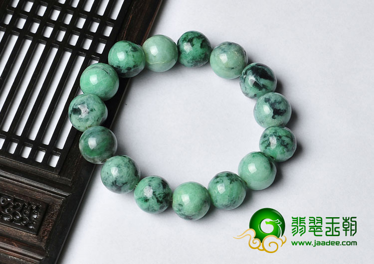 细糯种癣加绿缅甸翡翠A货手链（单价）