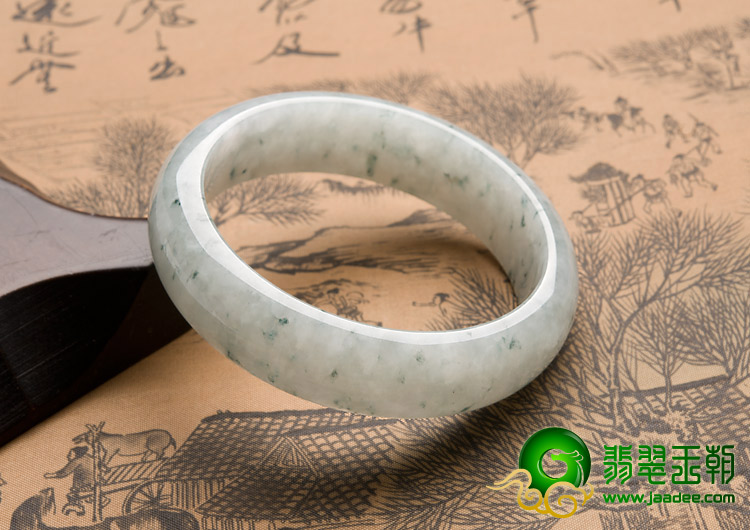 糯冰种飘花缅甸翡翠A货手镯（59.4mm）