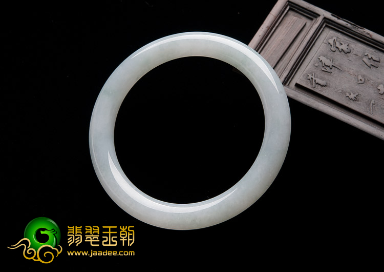 糯冰种晴水缅甸翡翠A货圆条手镯（56.3mm）
