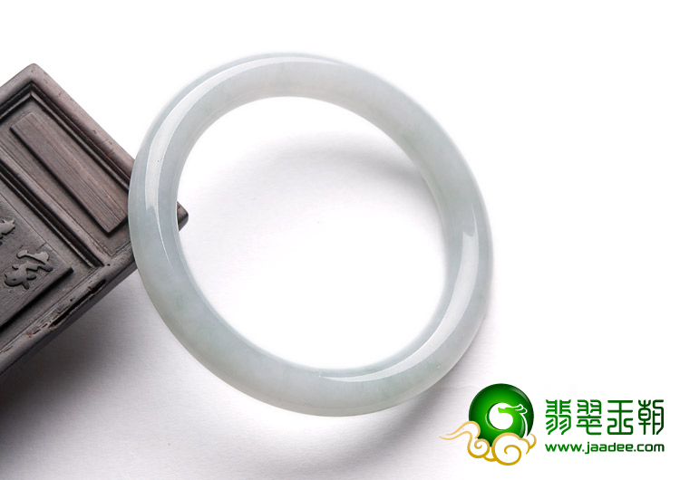 糯冰种晴水缅甸翡翠A货圆条手镯（56.3mm）
