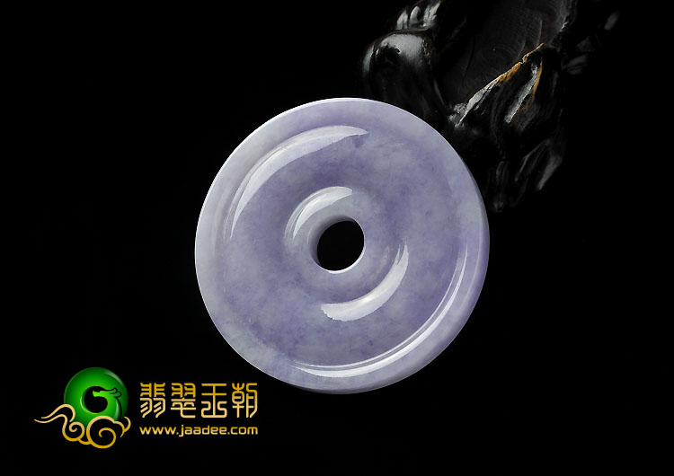 糯冰种紫罗兰缅甸翡翠A货平安扣挂件
