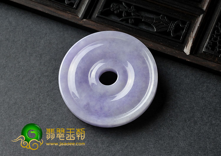 糯冰种紫罗兰缅甸翡翠A货平安扣挂件