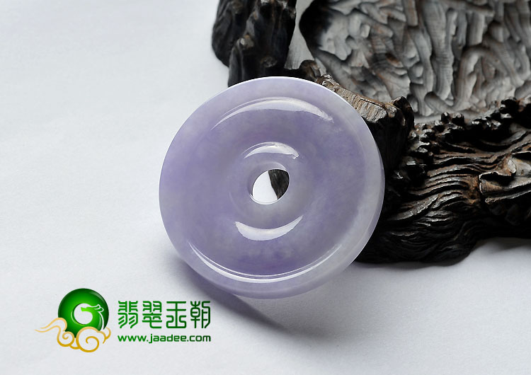糯冰种紫罗兰缅甸翡翠A货平安扣挂件