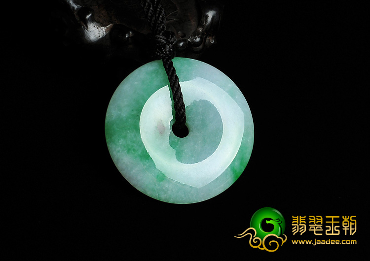 糯冰种翠色缅甸翡翠A货平安扣挂件
