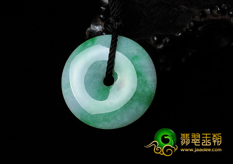糯冰种翠色缅甸翡翠A货平安扣挂件