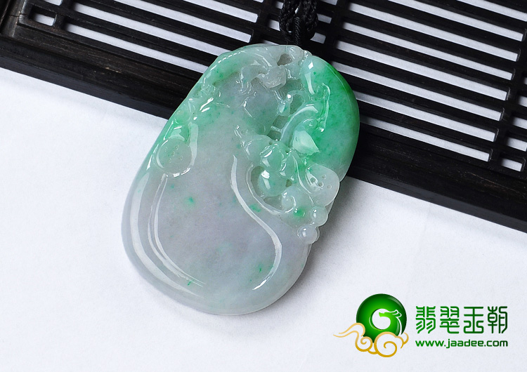 糯冰种翠色缅甸翡翠A货福禄寿挂件