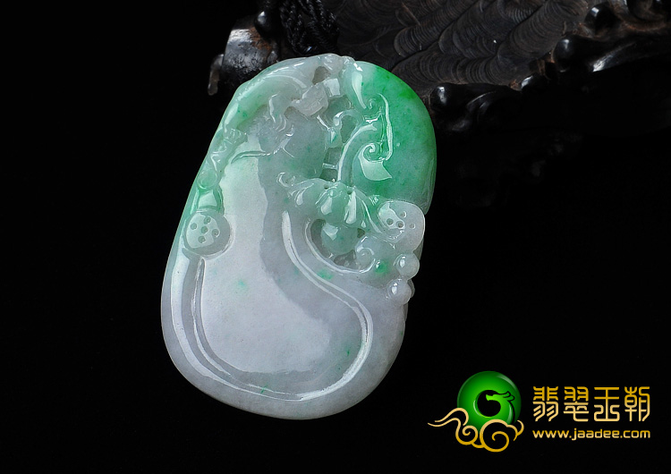 糯冰种翠色缅甸翡翠A货福禄寿挂件