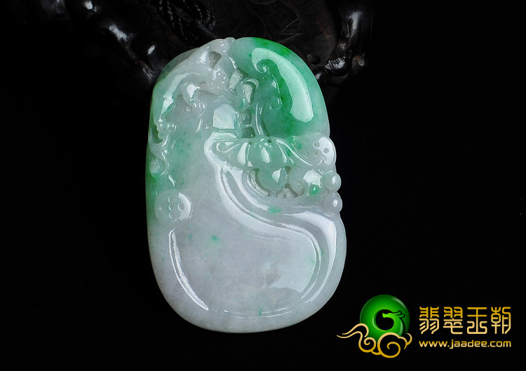 糯冰种翠色缅甸翡翠A货福禄寿挂件