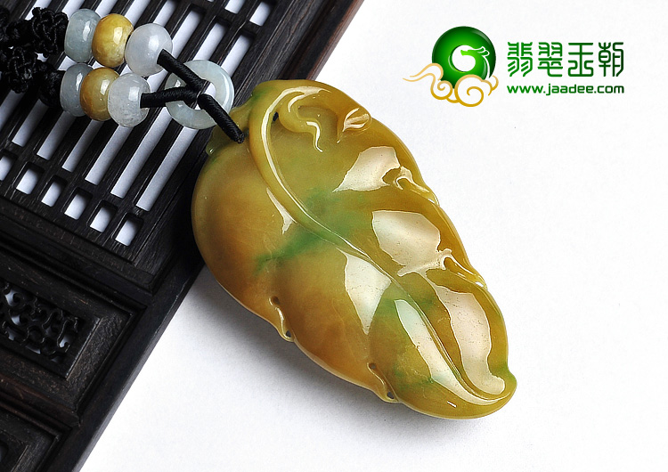 糯冰种黄加绿缅甸翡翠A货一夜成龙挂件