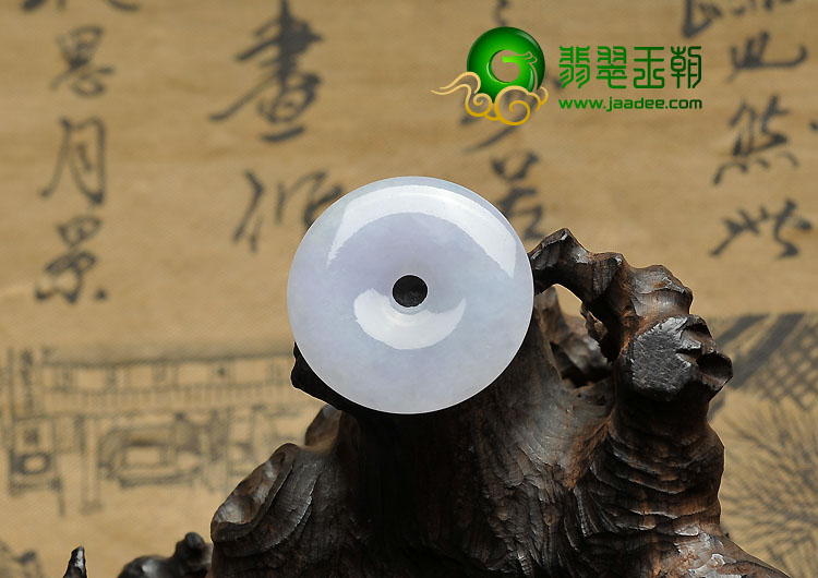 糯冰种紫罗兰缅甸翡翠A货平安扣挂件