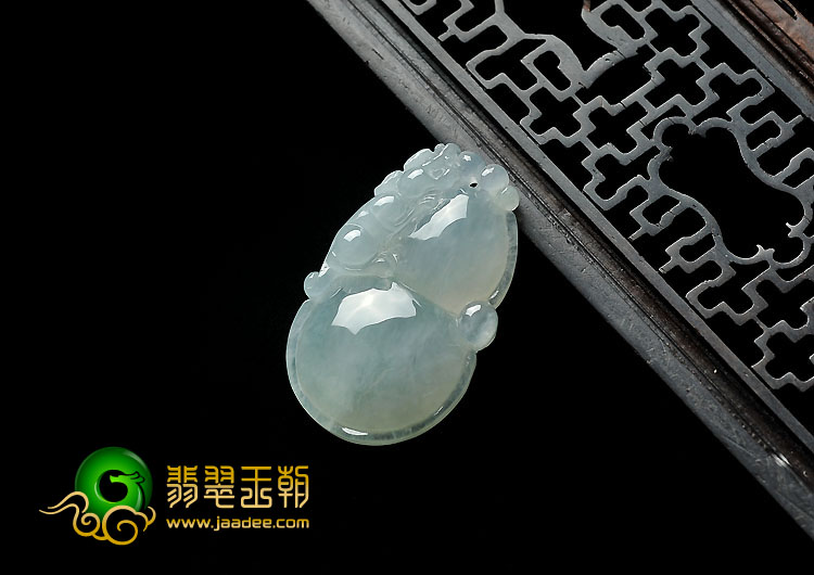 冰种晴水缅甸翡翠A货福禄寿挂件