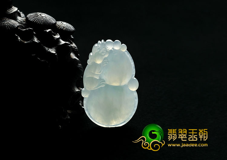 冰种晴水缅甸翡翠A货福禄寿挂件