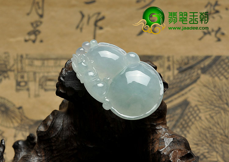 冰种晴水缅甸翡翠A货福禄寿挂件