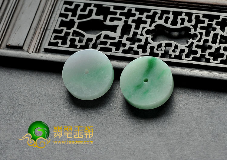 糯冰种飘翠缅甸翡翠A货平安扣挂件（单价）