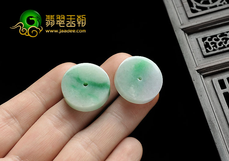 糯冰种飘翠缅甸翡翠A货平安扣挂件（单价）