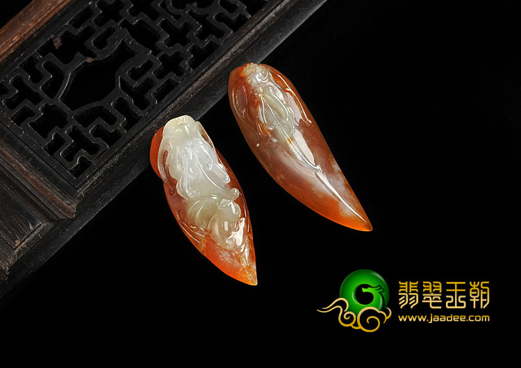 冰种红黄翡缅甸翡翠A货龙头胸坠（单价）