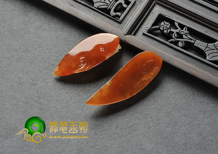 冰种红黄翡缅甸翡翠A货龙头胸坠（单价）