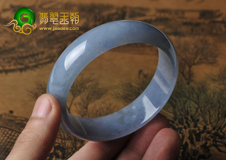 糯冰种紫罗兰缅甸翡翠A货手镯（60mm）