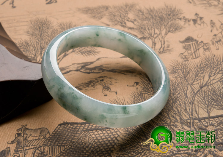 冰种飘花缅甸翡翠A货手镯（56.5mm）