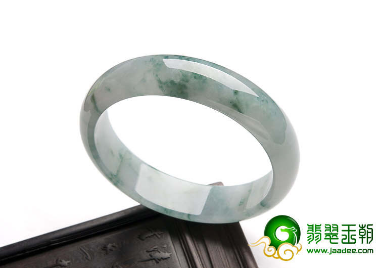 冰种飘花缅甸翡翠A货手镯（56.5mm）