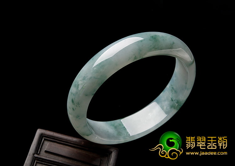 冰种飘花缅甸翡翠A货手镯（56.5mm）